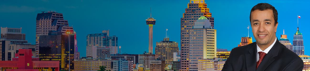 Attorney with a San Antonio Skyline at the Background